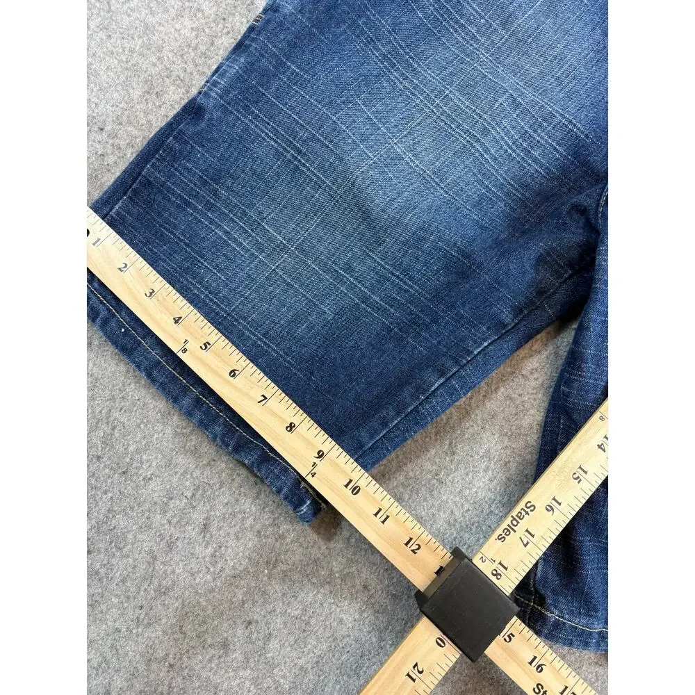 FUBU Carpenter Denim Shorts Mens Blue Hiphop Jorts Skateboarding Baggy Y2K 30 - Picture 5 of 9